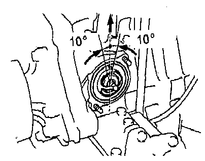 б) Установите перепускной клапан в положение, показанное на рисунке.